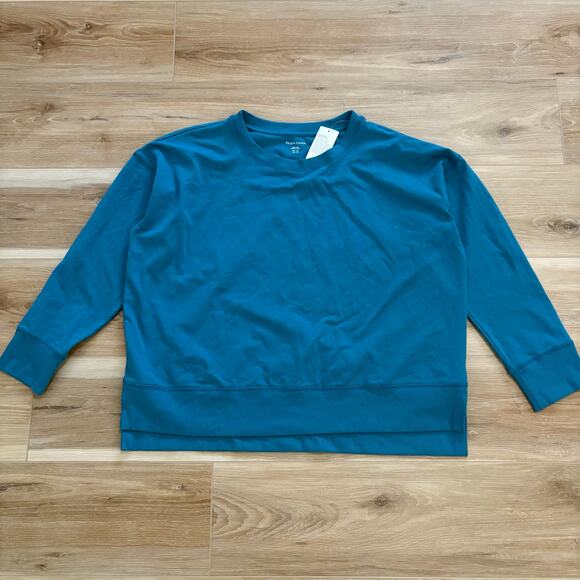 Eileen Fisher Pima Cotton Stretch Jersey Box-Top Dragonfly M - Picture 1 of 8